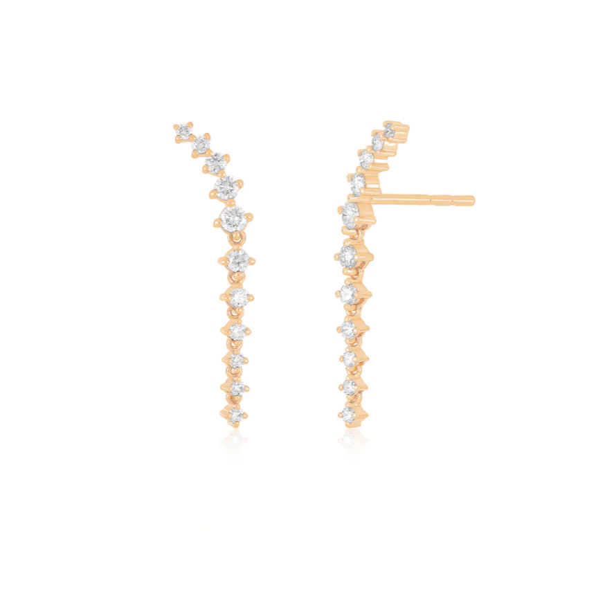 EF Collection 14k Prong Set Waterfall Earrings