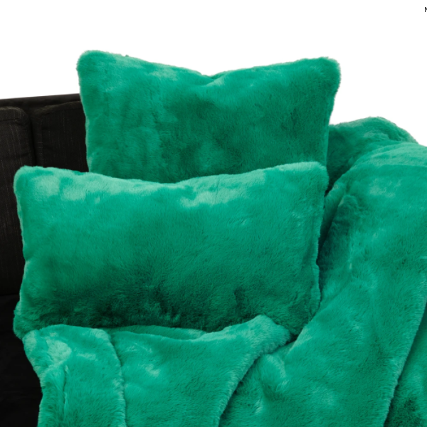 Emerald green fur discount pillow