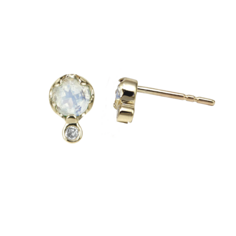 zahava heirlooms, zahava moonstone and diamond earrings, june birthstone earrings