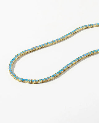 Melinda Maria Grand Heiress Blue Opal Tennis Necklace