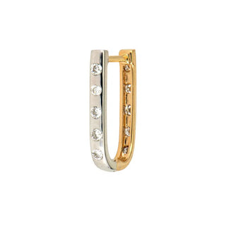 Three Stories White and Yellow Double Sided Curved Diamond Hoop