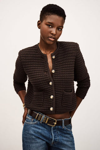 Ba&sh Gaspard Cardigan Chocolate
