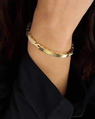 Melinda Maria Ashley Lock Cuff 6mm with White Diamondettes