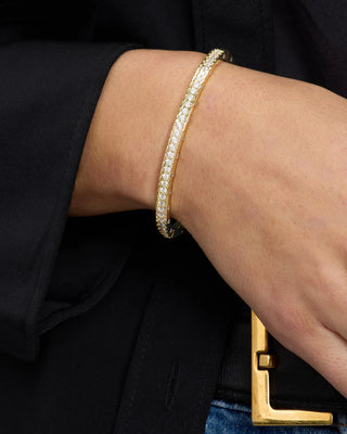 Melinda Maria Ashley Pavé Cuff 4mm with White Diamondettes