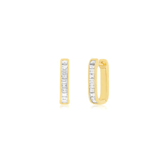 EF Collection Diamond Baguette Jumbo Lola Hoop Earring