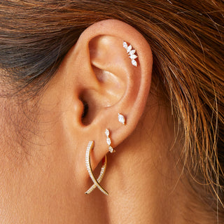 EF Collection Diamond Marquise Fan Earring