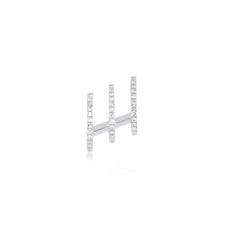 EF Collection Diamond Triple Huggie Illusion Stud- Left