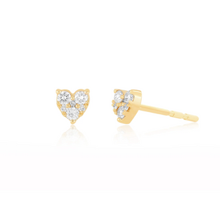 EF Collection Full Cut Diamond Mini Heart Earrring