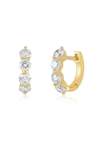EF Collection Jumbo Prong Set Diamond Mini Huggie