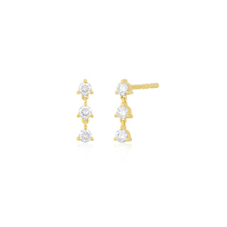 EF Collection Triple Prong Set Diamond Stud Earring