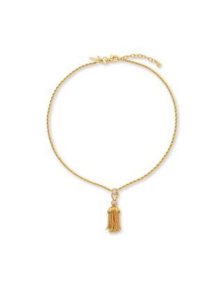 Lele Sadoughi Gold Chateau Rope Tassel Necklace