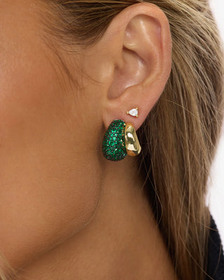 Melinda Maria Norah Loves a Pave Double Hoop Emerald