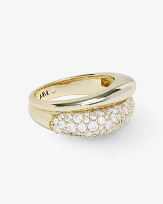 Melinda Maria Norah Pave Double Ring White Diamondettes