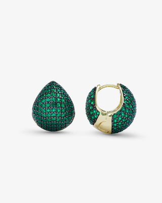 Melinda Maria Norah Pave Earrings Emerald