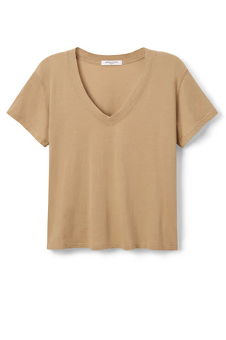 Perfect White Tee Hendrix Cotton Boxy V-Neck Tee Suede product shot