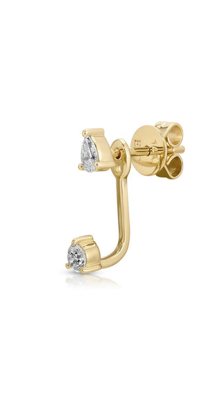 EF Collection Diamond Pear and Oval Illusion Stud Earring