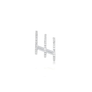 EF Collection Diamond Triple Huggie Illusion Stud-Right