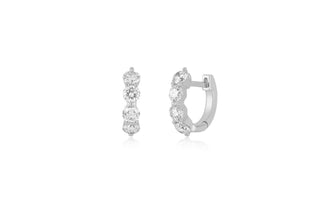 EF Collection Jumbo Prong Set Diamond Mini Huggie