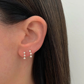 EF Collection Triple Prong Set Diamond Stud Earring