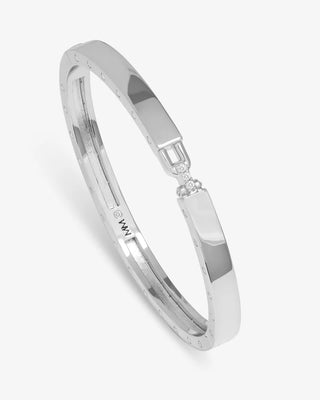 Melinda Maria Ashley Lock Cuff 6mm with White Diamondettes