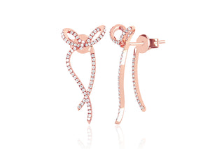 EF Collection Diamond Bow Earring
