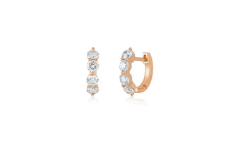 EF Collection Jumbo Prong Set Diamond Mini Huggie