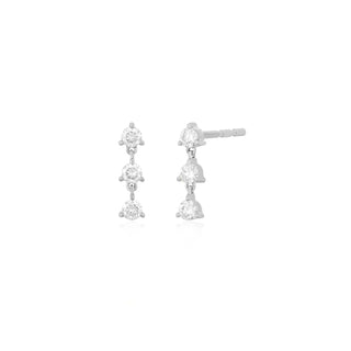 EF Collection Triple Prong Set Diamond Stud Earring