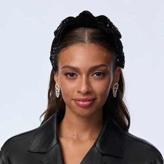 Lele Sadoughi Jet Shirley Crystal Pebble Headband