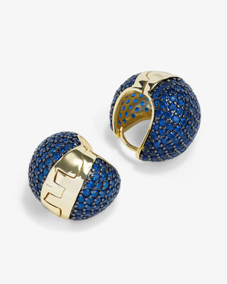 Melinda Maria Norah Pave Earrings Blue Sapphire