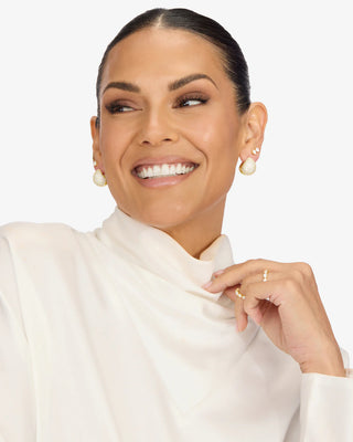 Melinda Maria Norah Pave Earrings White Diamondettes