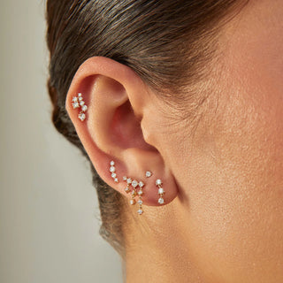 EF Collection Triple Prong Set Diamond Stud Earring