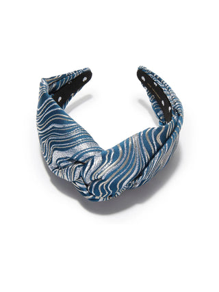 Lele Sadoughi Cadet Blue Greta Ripple Jacquard Headband