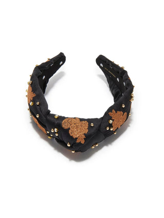 Lele Sadoughi Caramel Jet Knotted Lace Embellished Headband