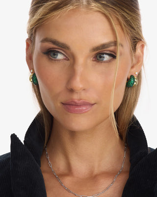 Melinda Maria Norah Loves a Pave Double Hoop Emerald