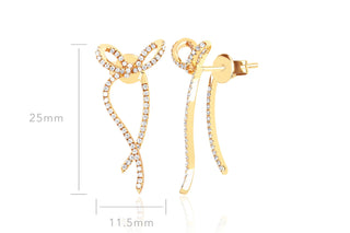EF Collection Diamond Bow Earring