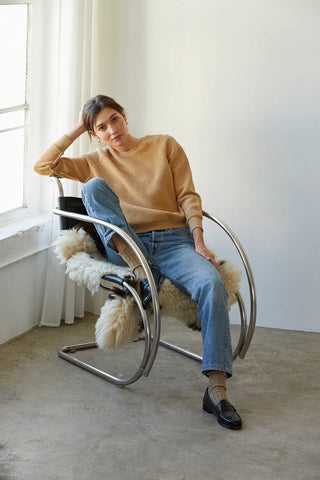 Perfect White Tee Ziggy Inside Out Cotton Fleece Shrunken Crew Suede