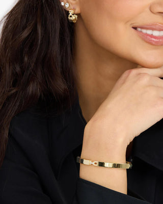 Melinda Maria Ashley Lock Cuff 6mm with White Diamondettes