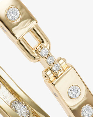 Melinda Maria Ashley Sunset Lock Cuff 6mm with White Diamondettes