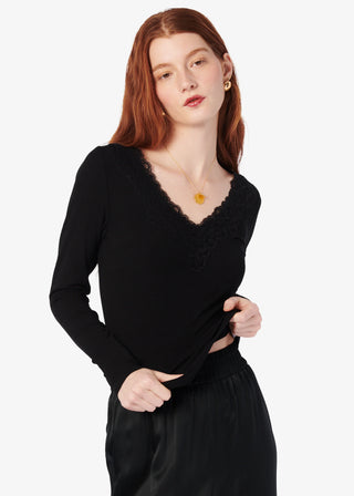 Cami NYC Rooney Rib Knit Top Black