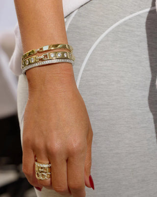 Melinda Maria Ashley Lock Cuff 6mm with White Diamondettes