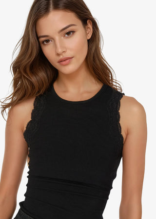 Cami NYC Rian Rib Knit Tank Black