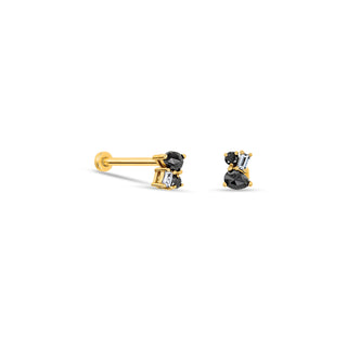 Arlene Rae Melange Earring  black diamond flat back earring