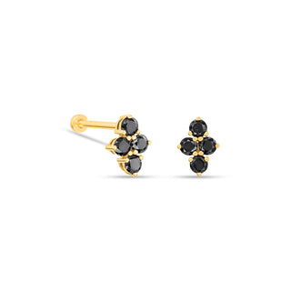 Arlene Rae Noir Fleur Earring house of 29 black diamond earring, flat back