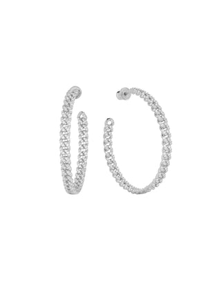 Melinda Maria Pave Julian Chain Hoops 2"