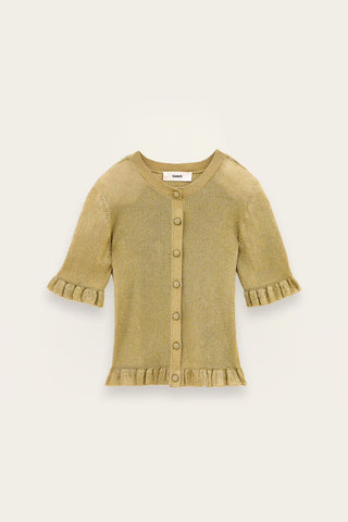 Ba&sh Cardigan Zibo Dore. Product is shot on white background.
