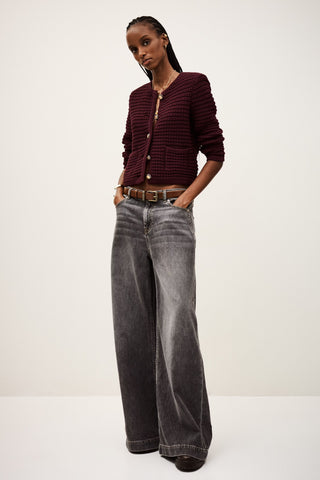 Ba&sh Gaspard Cardigan Bordeaux