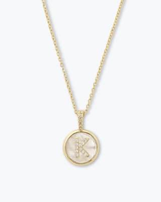 Melinda Maria Baby Love Letters Medallion Necklace