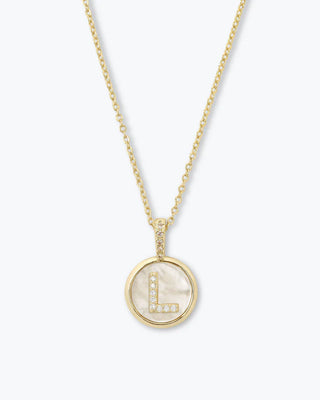 Melinda Maria Baby Love Letters Medallion Necklace