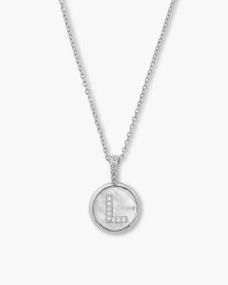 Melinda Maria Baby Love Letters Medallion Necklace