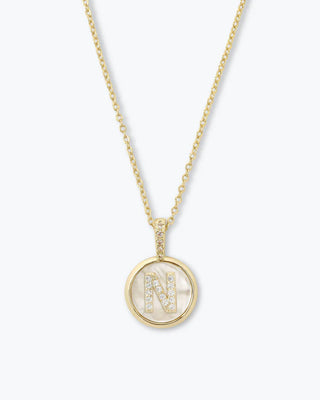 Melinda Maria Baby Love Letters Medallion Necklace